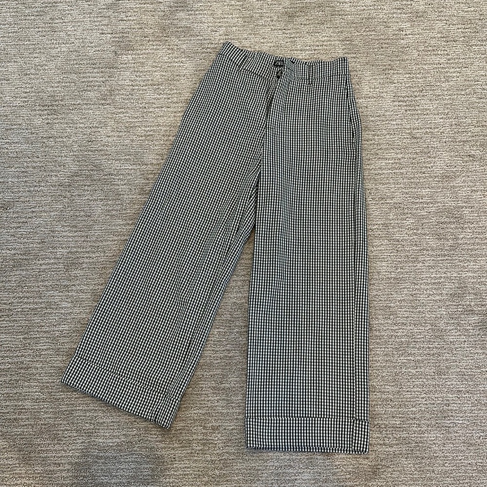 Zara Black and White Gingham Trousers